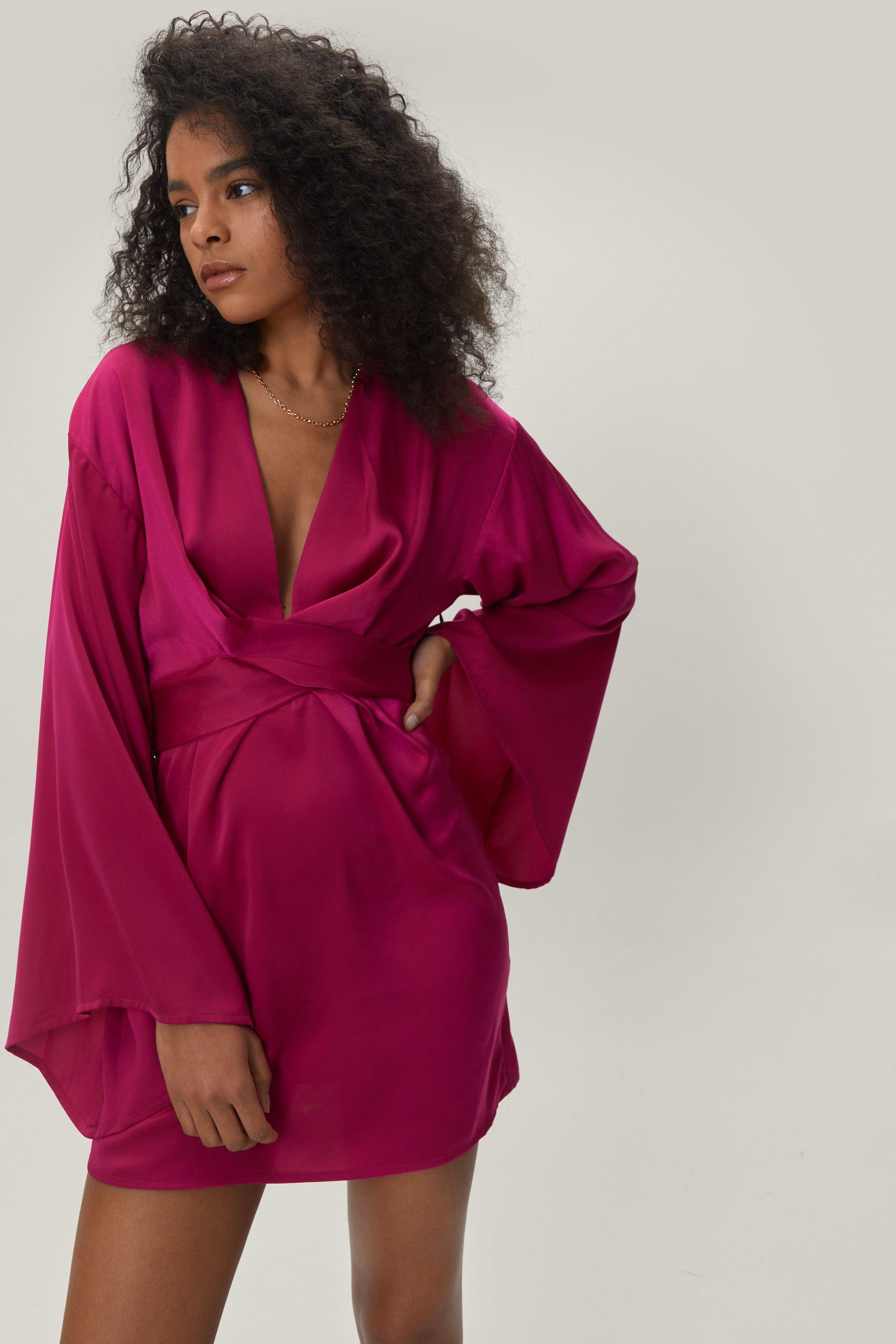 Kimono deals dress satin